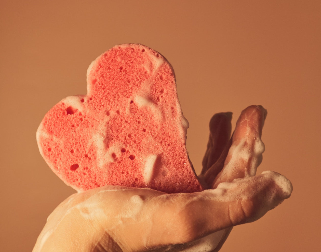 heart shaped sponge for cleaning your iroha