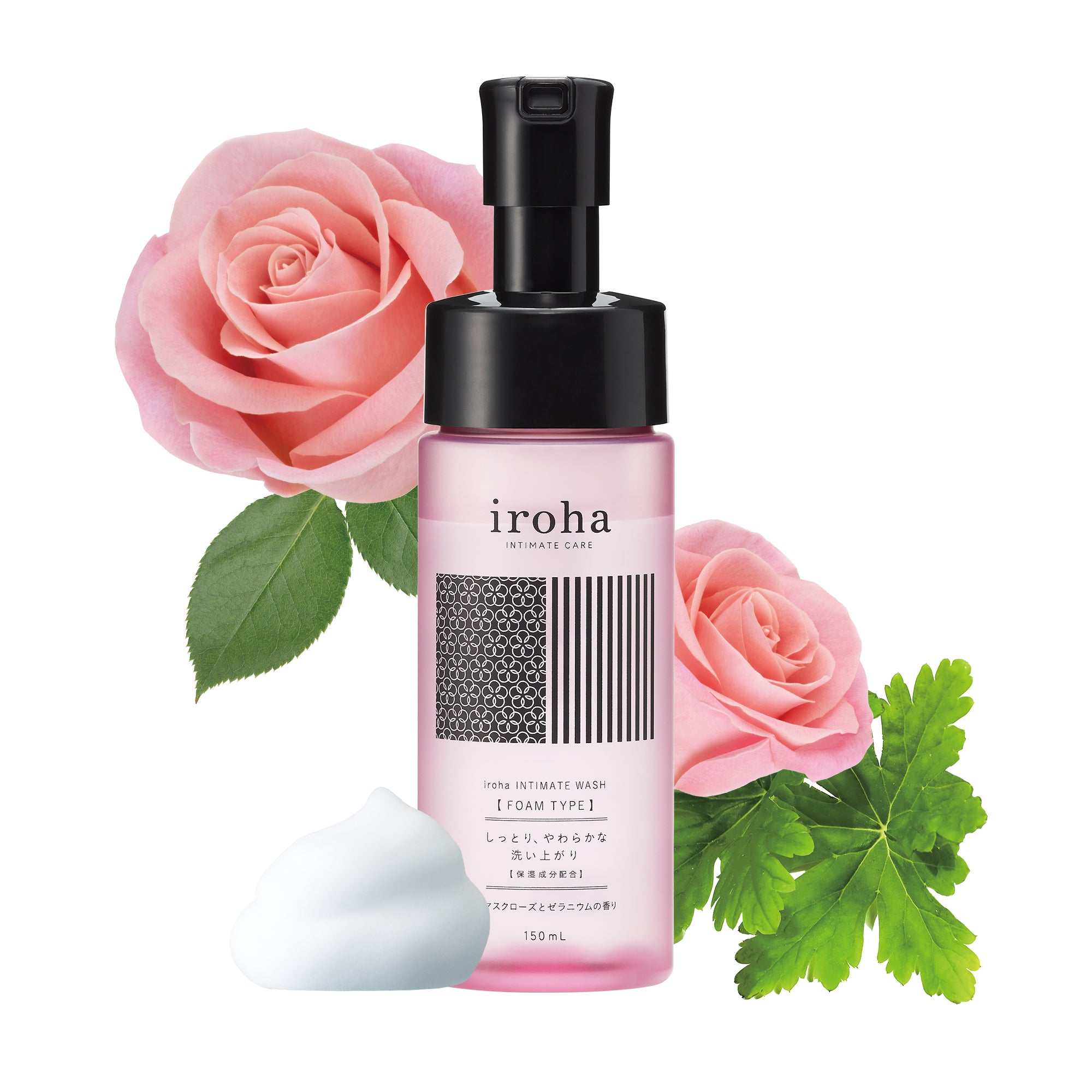 iroha INTIMATE WASH [FOAM TYPE] Damask Rose and Geranium Set